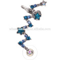 promotion sweet special blue rhinestone hoop huggie earrings for women
